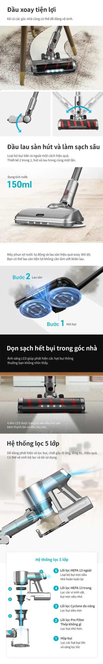 ENV356GRY - Máy Hút Bụi Không Dây Dùng Pin Sạc LocknLock - LocknLock Cần Thơ