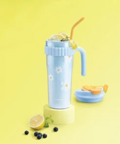 HAP538 - Ly Nhựa 2 Lớp LocknLock Kèm Ống Hút Spring Double Wall Cold Cup 890ml - 3 Màu (Xanh, Xanh Da Trời, Hồng) - LocknLock Cần Thơ