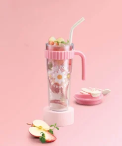 HAP538 - Ly Nhựa 2 Lớp LocknLock Kèm Ống Hút Spring Double Wall Cold Cup 890ml - 3 Màu (Xanh, Xanh Da Trời, Hồng) - LocknLock Cần Thơ