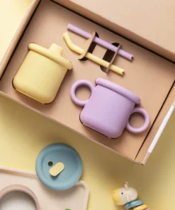 Alternative view of LBB015S7 - Bộ Cốc Silicone Kèm Ống Hút Locknlock Little Luv 200ml (2 cốc) - 2 Bộ (Xanh và Vàng - Tím và Vàng)