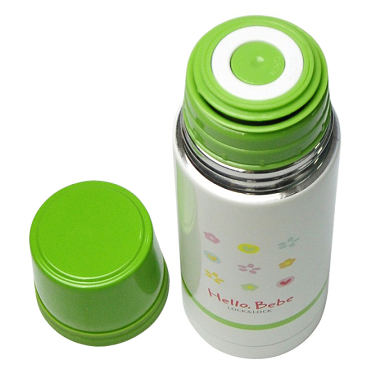 Bình Giữ Nhiệt Hello Bebe Hình Bông Hoa 350ml - 2 Màu (Xanh Lá, Cam) - LocknLock - HBB303 - Ảnh 2