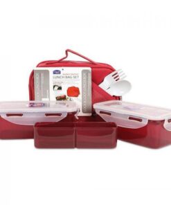 Bộ Túi Hộp cơm 2P (Kèm Muỗng, Nĩa) - Túi Màu Đỏ - HPL762DR