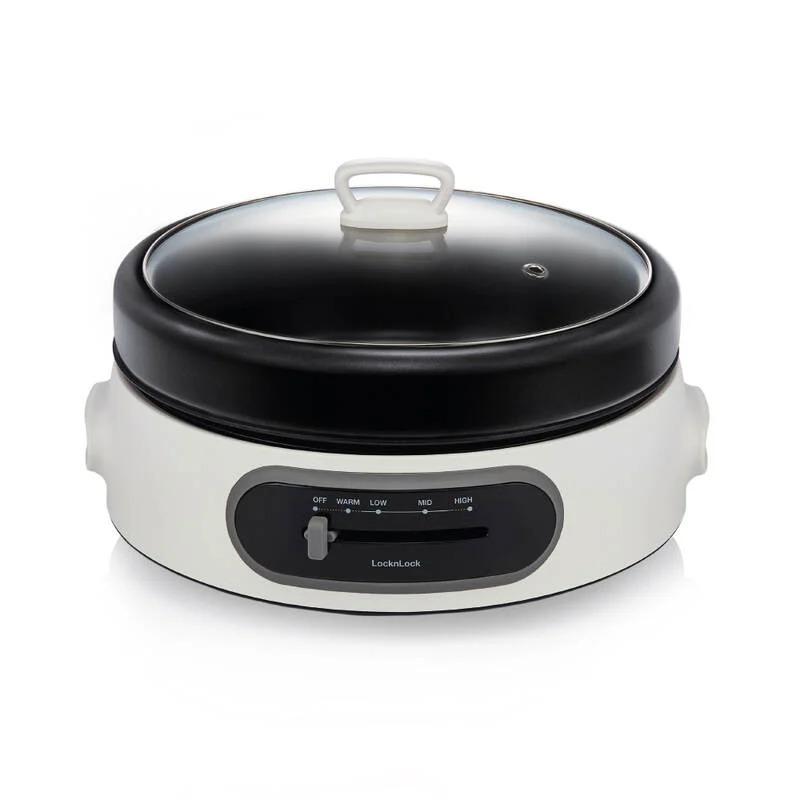 Nồi Điện Đa Năng LocknLock Multi Cooker – 4L – Màu Trắng – EJP544WHT