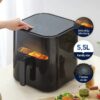 Nồi Chiên Không Dầu LocknLock Visible Air Fryer Cube 5.5L - Màu Đen - EJF996BLK