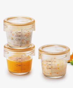 Hộp Thủy Tinh Đựng Thức Ăn Cho Bé 280 ml×3 – Màu Ngà – LLG542S3IVY