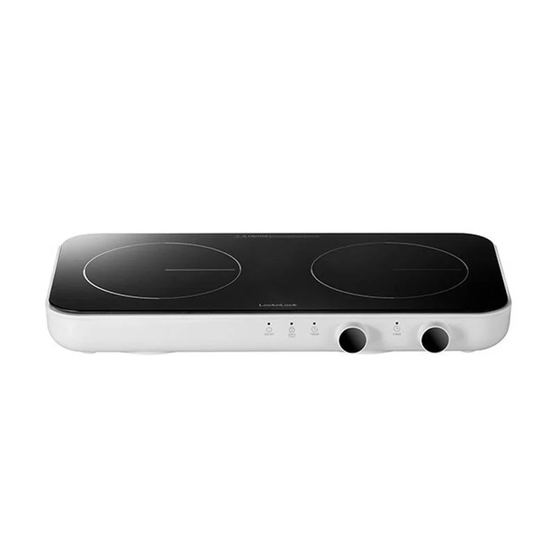 Bếp Điện Từ Đôi LocknLock Square Double Induction 1500W + 1300W - Màu Trắng - EJI326WHT