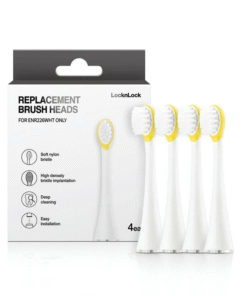 Đầu Bàn Chải Điện Cho Bé - LocknLock Replacement Brush Heads - 4 Cái - Màu Trắng - ENR226WHT_RB
