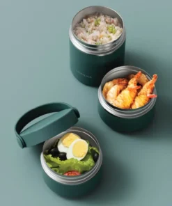 LHC8058 - Bộ hộp cơm giữ nhiệt LocknLock Tower Vacuum Lunch Box (380MLx2, 400MLx1) - 3 màu (Be, Nâu, Xanh Lá Đậm) - LocknLock Cần Thơ