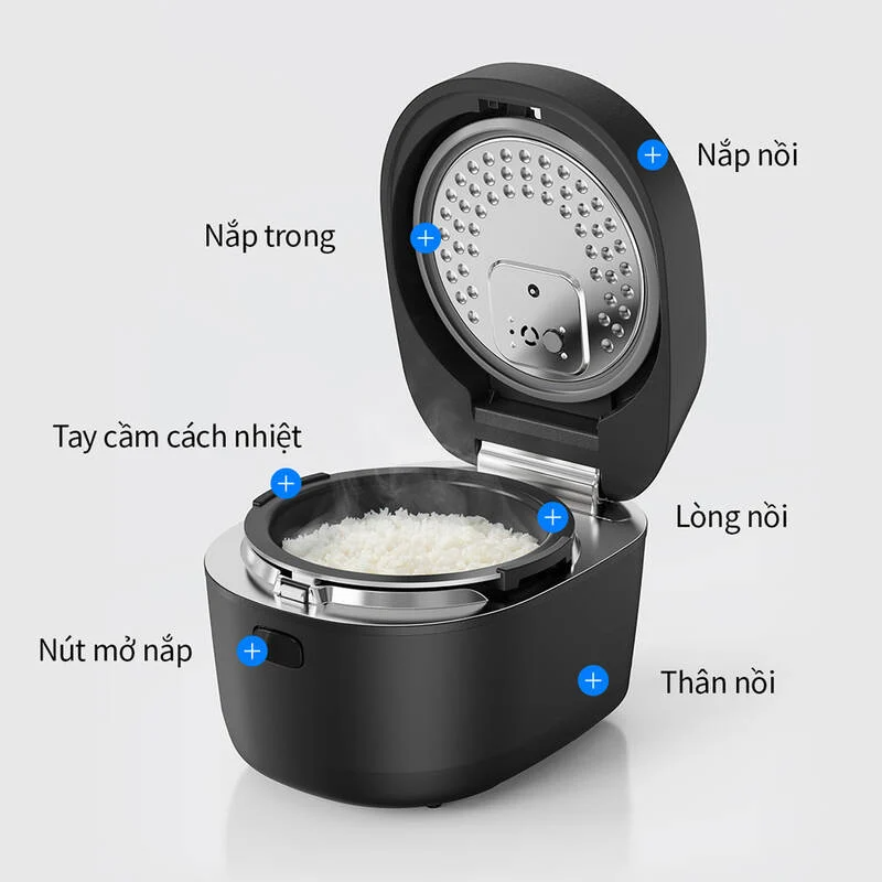 Nồi Cơm Điện Cao Tần LocknLock 1.2L Chống Tràn, Giữ Ấm 24 Giờ – EJR586BLK - Ảnh 4