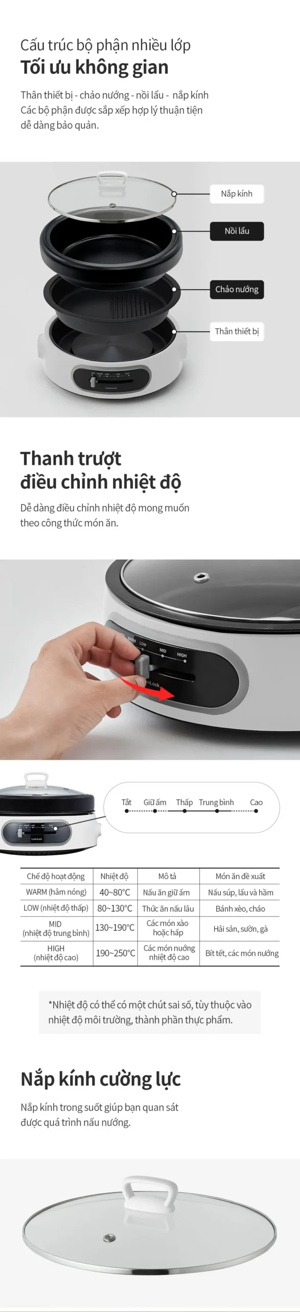 EJP544WHT - Nồi Điện Đa Năng LocknLock Multi Cooker – 4L – Màu Trắng - LocknLock Cần Thơ