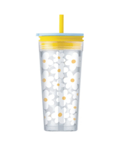 Ly Nhựa 2 Lớp Có Ống Hút LocknLock Bucket Cold Cup With Straw 580ml - 2 Màu (Xanh, Hồng) - HAP520