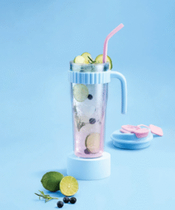 Ly Nhựa 2 Lớp LocknLock Kèm Ống Hút Spring Double Wall Cold Cup 890ml - 3 Màu (Xanh, Xanh Da Trời, Hồng) - HAP538