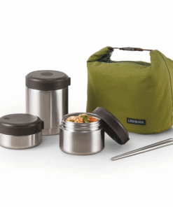 Bộ Hộp Cơm Giữ Nhiệt LocknLock Mushroom - Gồm 3 hộp 460ml, 280ml, 420ml - Màu Bạc - LHC8025SLV