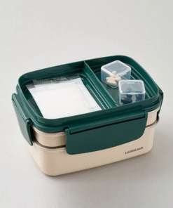 Hộp Cơm Inox 2 Tầng Chia Ngăn LocknLock 1.6L - LCB500