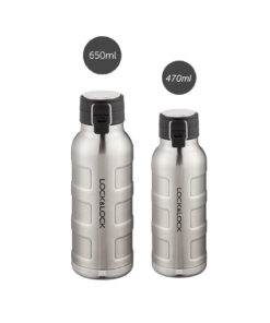 Bình Giữ Nhiệt Bằng Thép Không Gỉ Lock&Lock Bumper Bottle Màu Bạc - 470Ml, 650Ml - LHC4141, LHC4142