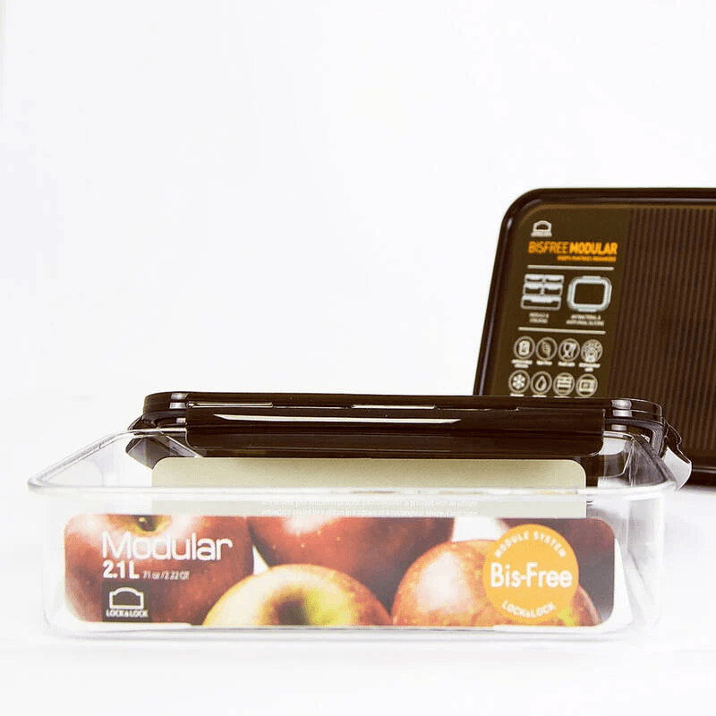 LBF406S2SP - Bộ 2 Hộp Bảo Quản Thực Phẩm Hình Chữ Nhật LocknLock Bisfree Modular - Màu Nâu - Ảnh 2