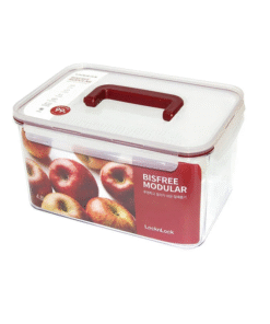 LBF408HRED - Hộp bảo quản thực phẩm nhựa Bisfree Modular - LOCK&LOCK - 4.8L - trong suốt - Silicone màu đỏ