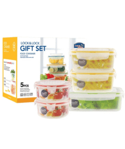 Bộ 5 Hộp Bảo Quản Thực Phẩm Neolock (Zzf320Nx2, 130N, 110Nx2) + Color Box - Locknlock - NLP320S001