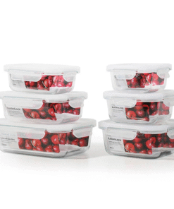 Hộp Bảo Quản Thực Phẩm Thủy Tinh Blanc - Màu Trắng - 320ml, 370ml, 520ml, 640ml, 800ml 1040ml-LLG1101, LLG1102, LLG1103, LLG1104, LLG1105, LLG1106