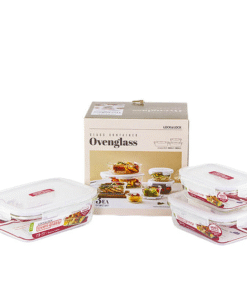 Bộ 3 Hộp Thủy Tinh Locknlock Euro (LLG422x1, LLG428x1, LLG445x1) - LLG422S03