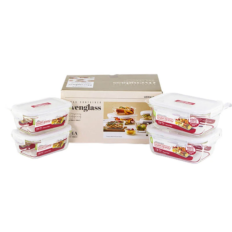 Bộ 4 Hộp Thủy Tinh Locknlock Euro (LLG423x2, LLG429x2) - LLG423S4