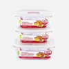 Bộ 3 hộp thủy tinh chịu nhiệt Euro 740ml, 1.13L - LLG429S3