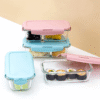 Hộp Thủy Tinh LocknLock Slim Glass Có Ngăn Và Không Ngăn - 2 màu (Hồng, Xanh Dương) - LCB425, LCB425C