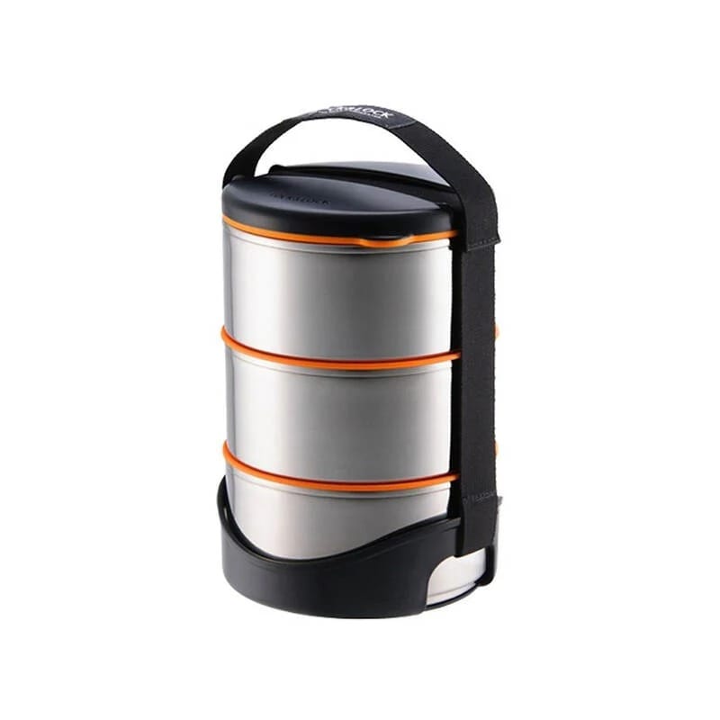 LHC990, LHC991 - Bộ Hộp Cơm 3 Tầng Lock&Lock Bằng Thép Không Gỉ 2 kích thước (Ø120x119mm, Ø140x129m) - Ảnh 5