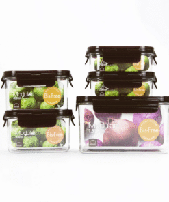 Bộ 5 Hộp Bảo Quản Hình Chữ Nhật LocknLock Bisfree Modular (LBF401*2, LBF402*2, LBF405*1) - Màu nâu - LBF402S5SP