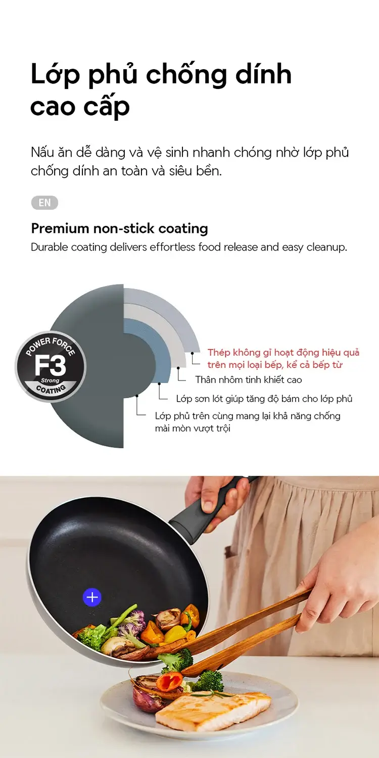 CAF - Chảo chiên chống dính Grano IH 20cm hiệu LocknLock - Màu tím than - Locknlockonline.com