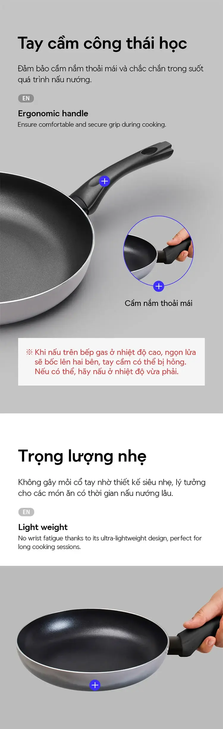 CAF - Chảo chiên chống dính Grano IH 20cm hiệu LocknLock - Màu tím than - Locknlockonline.com