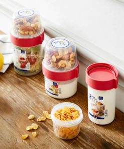 Hộp Nhựa Locknlock Twist Two Way - Nắp Màu Đỏ (2 dung tích)