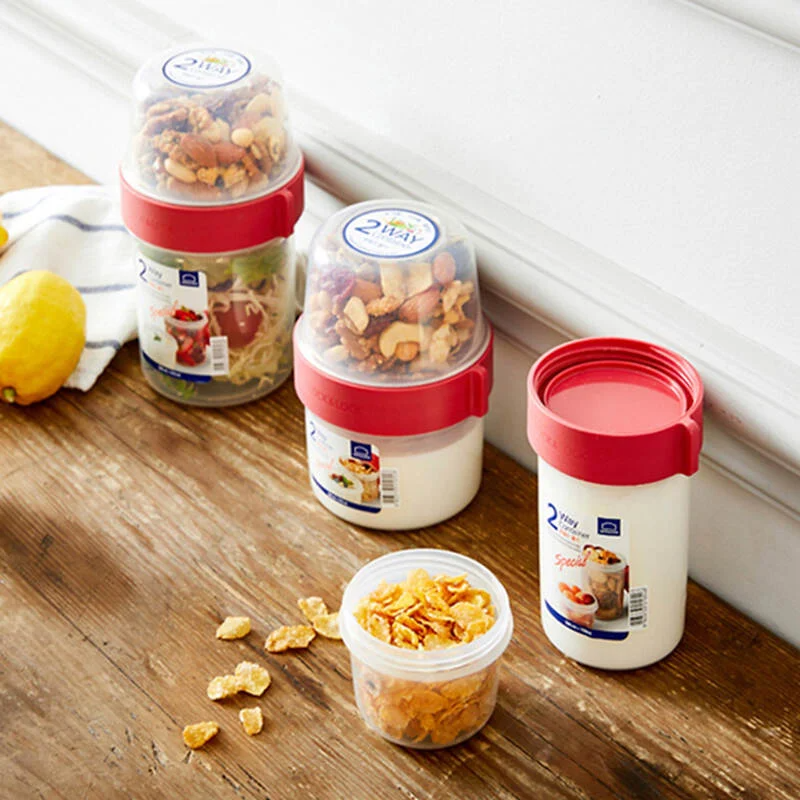 Hộp Nhựa Locknlock Twist Two Way - Nắp Màu Đỏ (2 dung tích)