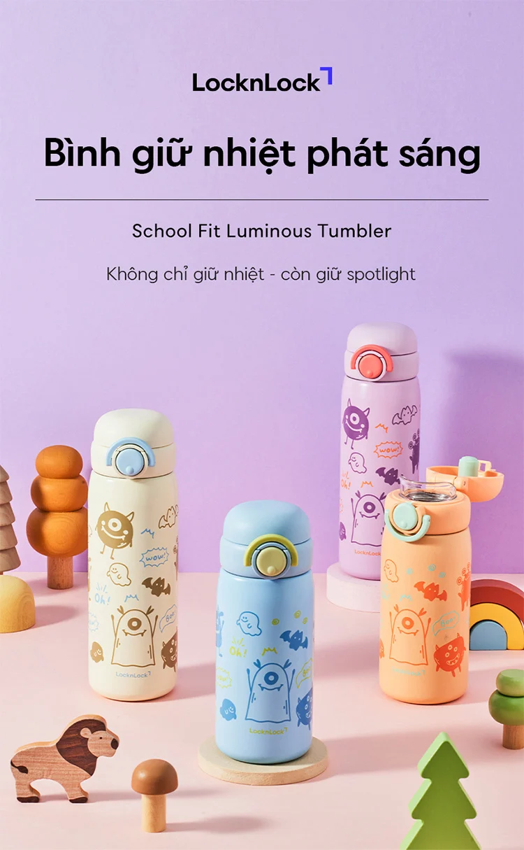 LHC3387/LHC3388 - Bình giữ nhiệt LocknLock Schoolfit Luminous tumbler 380ml/510ml - Locknlock Cần Thơ