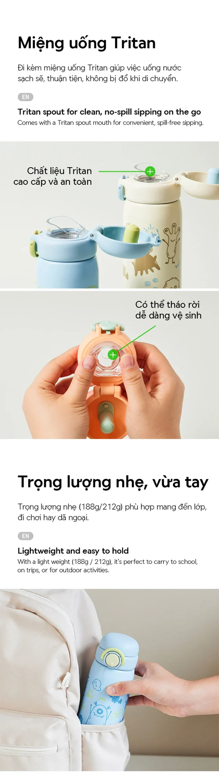 LHC3387/LHC3388 - Bình giữ nhiệt LocknLock Schoolfit Luminous tumbler 380ml/510ml - Locknlock Cần Thơ