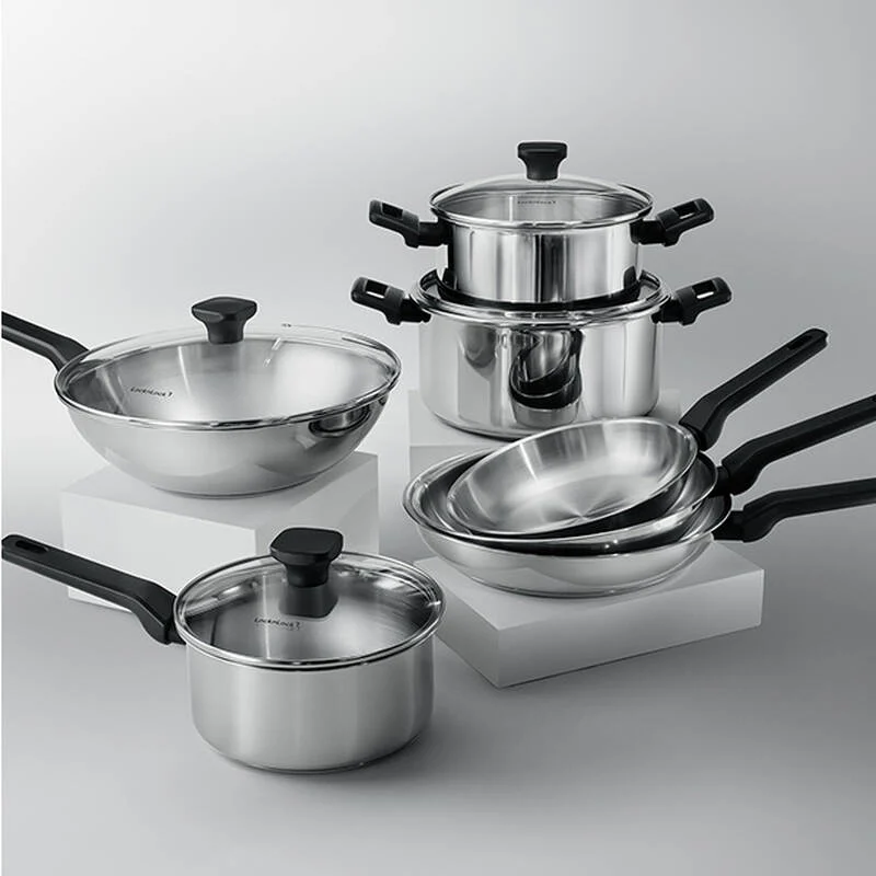 Nồi, Chảo Inox LocknLock Daily STS PPW thân bằng thép không gỉ 304, kèm nắp kính trong suốt, tay cầm chịu nhiệt - LocknLock Cần Thơ