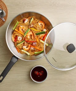 Nồi, Chảo Inox LocknLock Daily STS PPW thân bằng thép không gỉ 304, kèm nắp kính trong suốt, tay cầm chịu nhiệt - LocknLock Cần Thơ