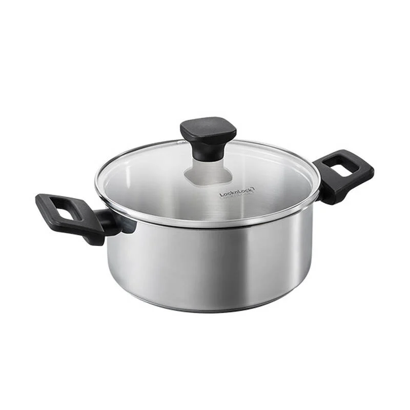 Nồi, Chảo Inox LocknLock Daily STS PPW thân bằng thép không gỉ 304, kèm nắp kính trong suốt, tay cầm chịu nhiệt - LocknLock Cần Thơ