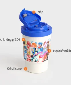 LHC3340BLU_TL - Set cốc giữ nhiệt và nắp riêng biệt có ống hút 400ML bằng SUS304 - Locknlockonline.com