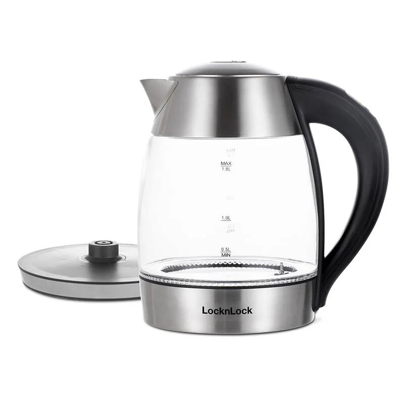 EJK341 - Ấm đun nước dùng điện bằng thủy tinh, hiệu LocknLock 1.8L, 220-240V, 50/60Hz, 1850-2200W