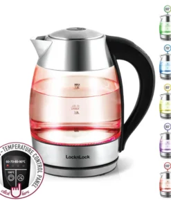 EJK341 - Ấm đun nước dùng điện bằng thủy tinh, hiệu LocknLock 1.8L, 220-240V, 50/60Hz, 1850-2200W