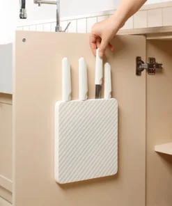 CKK307S5 - Bộ dao 5 món LocknLock gồm 4 dao, 1 khối đỡ dao dán tường bằng PP - Màu Ivory - locknlockonline.com