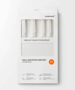 CKK307S5 - Bộ dao 5 món LocknLock gồm 4 dao, 1 khối đỡ dao dán tường bằng PP - Màu Ivory - locknlockonline.com