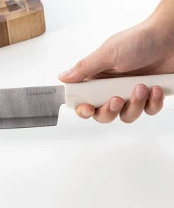 CKK307S5 - Bộ dao 5 món LocknLock gồm 4 dao, 1 khối đỡ dao dán tường bằng PP - Màu Ivory - locknlockonline.com
