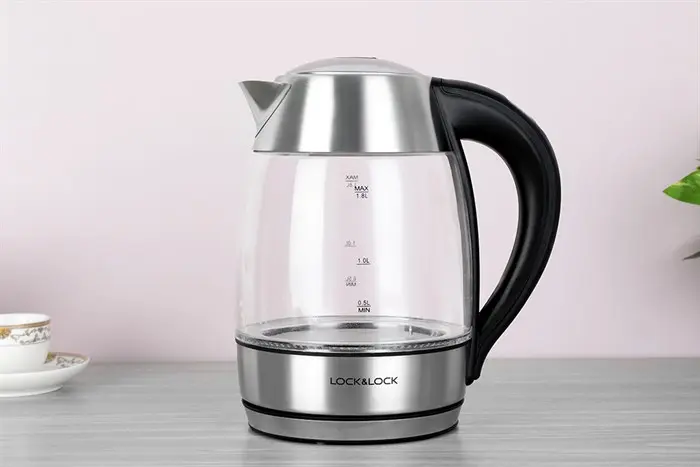 EJK341 - Ấm đun nước dùng điện bằng thủy tinh, hiệu LocknLock 1.8L, 220-240V, 50/60Hz, 1850-2200W
