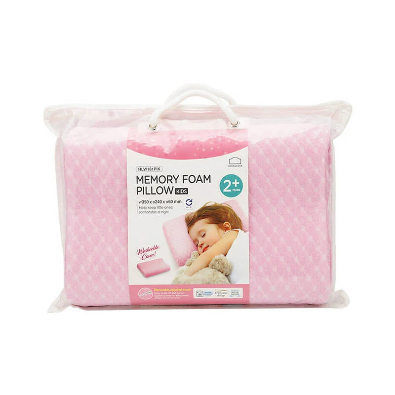 HLW181 - Gối Memory Foam dành cho trẻ em, 35*24*6/5 cm, 349g - 2 Màu (Màu hồng, Màu xanh dương) - locknlockonline.com