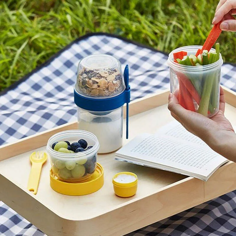 LLS222 - Hộp Nhựa Locknlock Togo 2Way 2 In 1 560Ml+310Ml - 2 Màu (Xanh, Vàng) - Ảnh 2