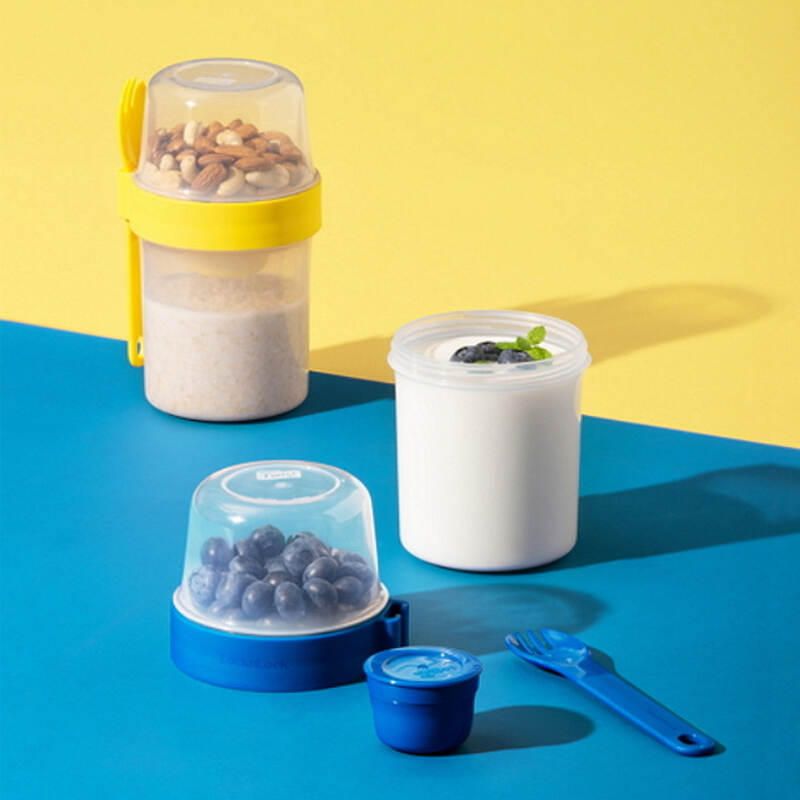 LLS222 - Hộp Nhựa Locknlock Togo 2Way 2 In 1 560Ml+310Ml - 2 Màu (Xanh, Vàng)