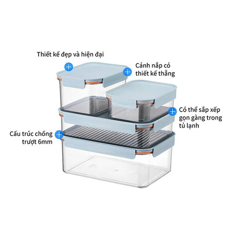 LBF4 - Hộp Đựng Thực Phẩm LocknLock Bisfree Modular Plus Nhiều Size, Nhựa Tritan - Màu xanh mint - Ảnh 3