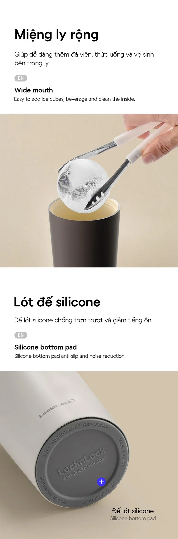 Bình giữ nhiệt LocknLock Energetic Ceramic Tumbler 550ml - 2 Màu - LHC3414